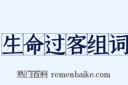 生命过客组词是什么意思的图片
